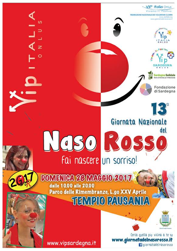 Domenica 28 Maggio tutti al Parco delle Rimembranze con il naso rosso per  la Giornata nazionale della clown-terapia - Città di Tempio Pausania